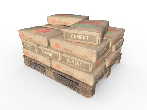 Pallet with Cement Bags 3D Модель
