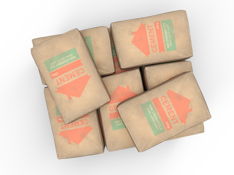 Pallet with Cement Bags 3D Модель