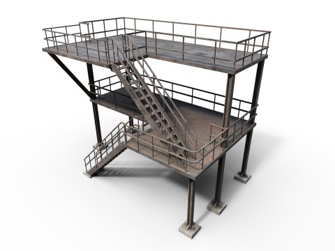 Industrial stair v2 3D मॉडल