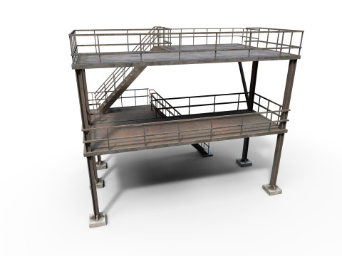 Industrial stair v2 3D Model