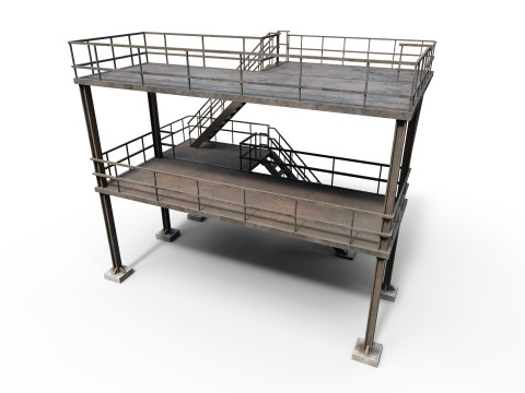 Industrial stair v2 3D Model