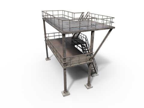 Industrial stair v2 3D Model
