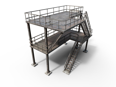 Industrial stair v2 3D Model