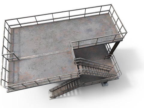 Industrial stair v2 3D Model