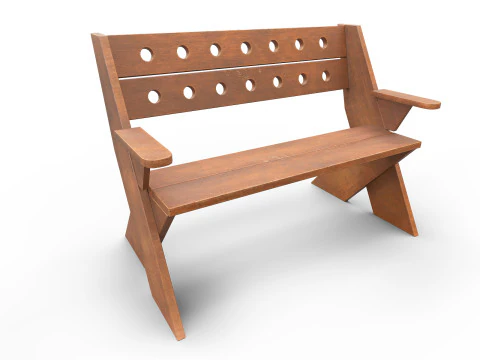 Houten bank 3D Model