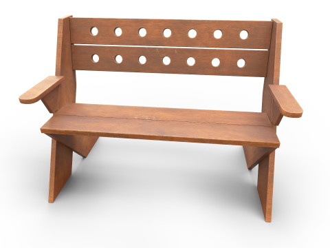 Wooden bench 3D Model