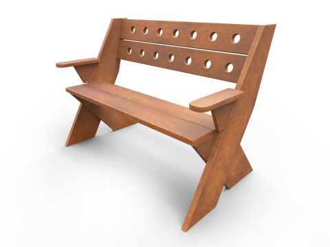 Wooden bench 3D Model