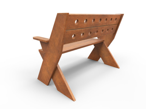 Wooden bench 3D Model