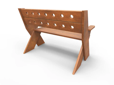 Panca in legno Modello 3D