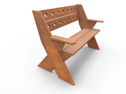 Panca in legno Modello 3D