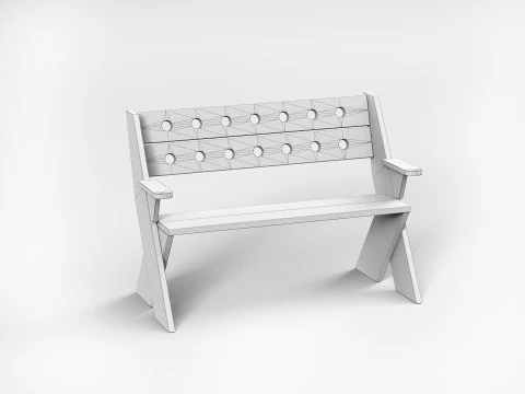 Panca in legno Modello 3D