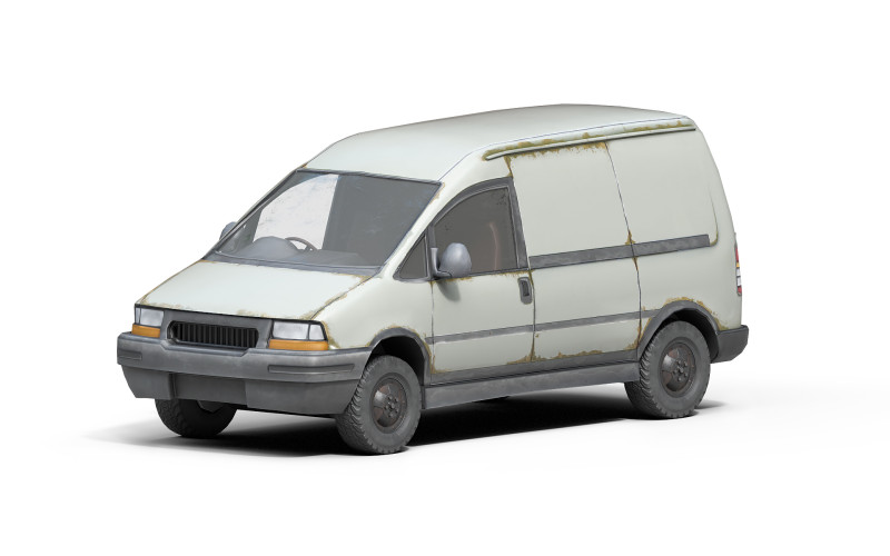 Old Generic Van 3D Модель .c4d .max .obj .3ds .fbx .stl .blend 