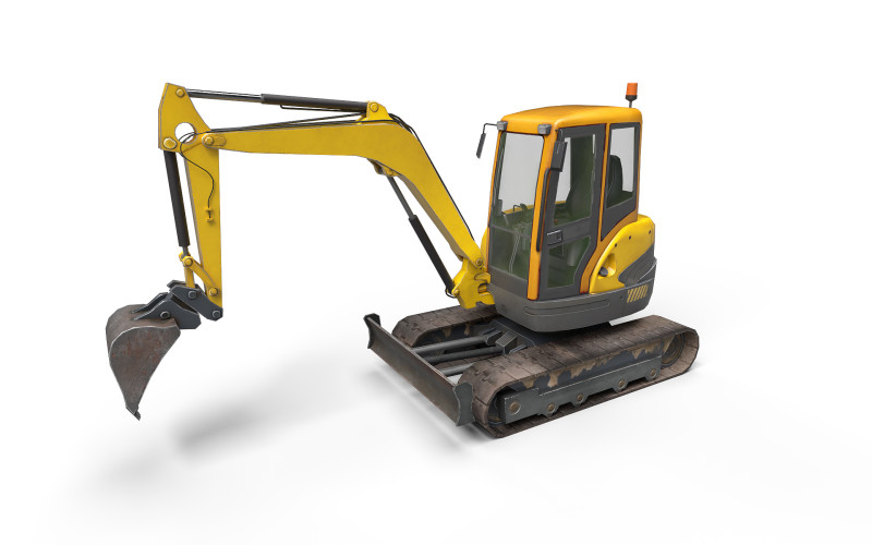 Mini Excavator 3D Модель .c4d .max .obj .3ds .fbx .stl .blend 