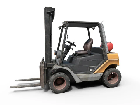 Forklift on wheels 3D Model