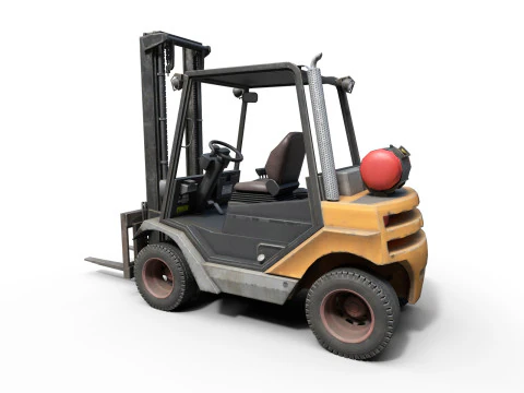 Forklift on wheels 3D Model