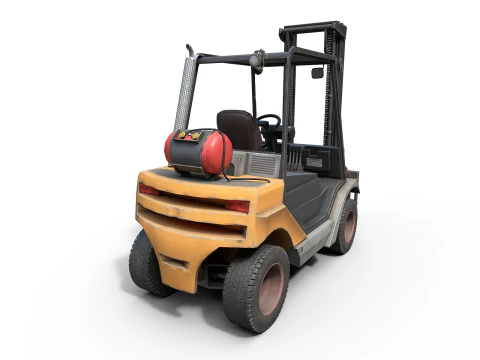 Forklift on wheels 3D Model