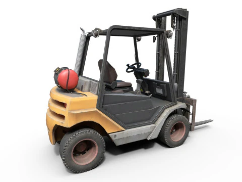 Forklift on wheels 3D Model
