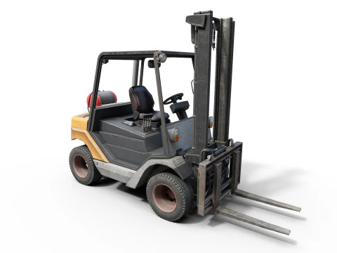 Forklift on wheels 3D Model