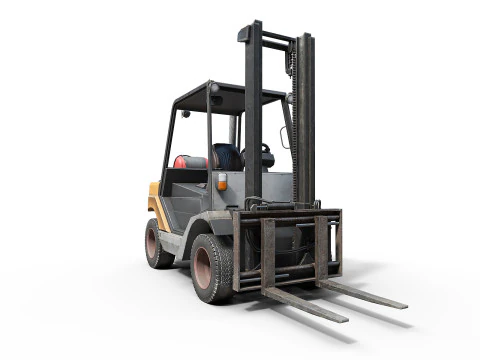 Forklift on wheels 3D Model