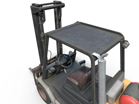 Forklift on wheels 3D Model