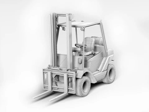 Forklift on wheels 3D Model