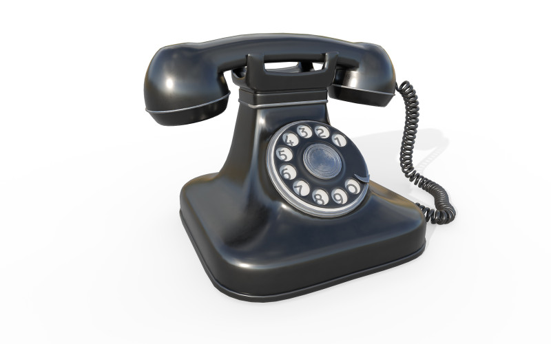 Retro-telefoon 3D Model .c4d .max .obj .3ds .fbx .stl .blend