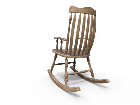 Sedia a dondolo antica Modello 3D