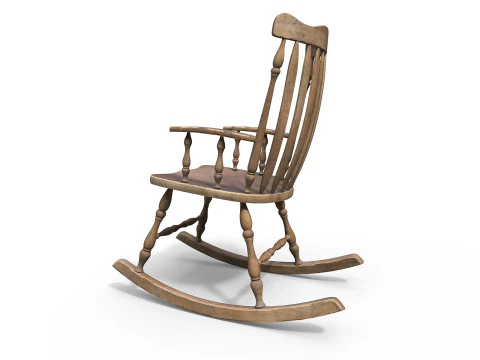 Sedia a dondolo antica Modello 3D