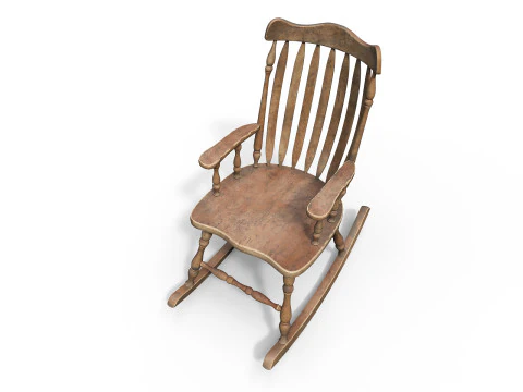 Sedia a dondolo antica Modello 3D