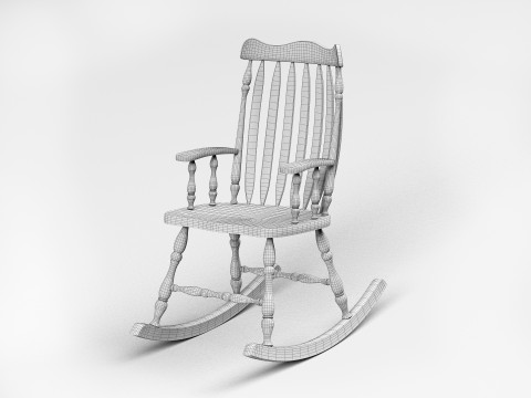 Zabytkowy fotel bujany Model 3D