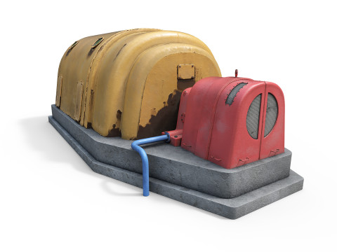 Industrial power plant 3D Model