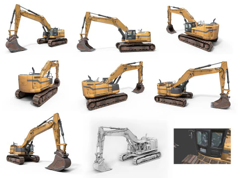 Raccolta di veicoli pesanti e industriali Modello 3D