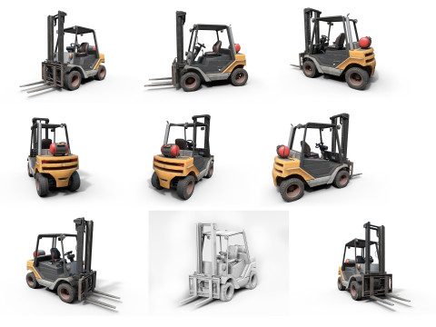 Колекція важких і промислових автомобілів 3D Модель