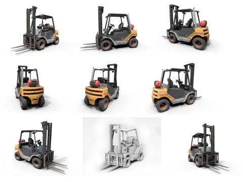 Raccolta di veicoli pesanti e industriali Modello 3D