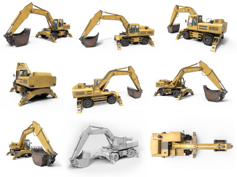 Колекція важких і промислових автомобілів 3D Модель