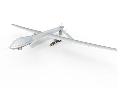 General Atomics MQ-1 Predator UAV Drone 3D Model
