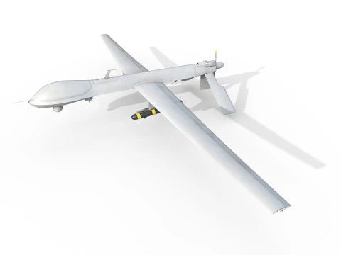 General Atomics MQ-1 Predator UAV Drone 3D Model