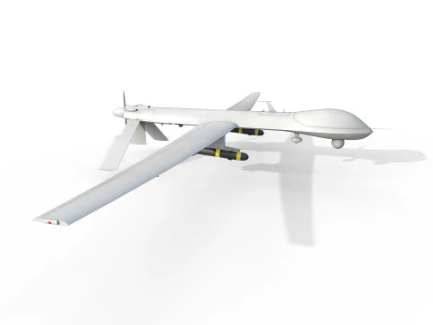 General Atomics MQ-1 Predator UAV Drone 3D Model
