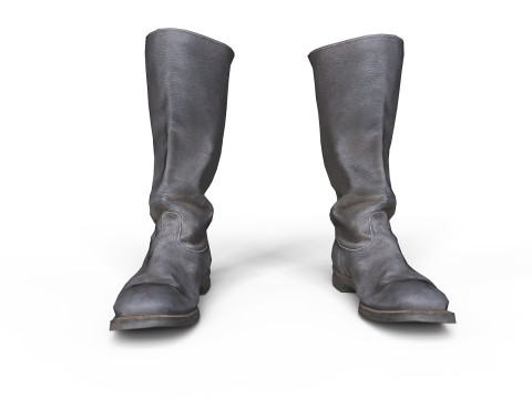 Big black boots v2 3D Model