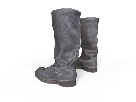 Big black boots v2 3D Model