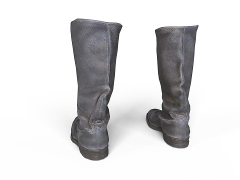 Big black boots v2 3D Model