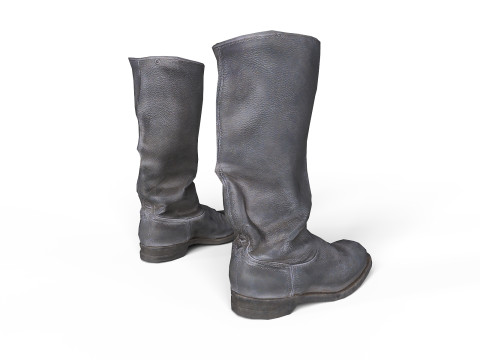 Big black boots v2 3D Model