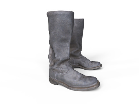 Big black boots v2 3D Model