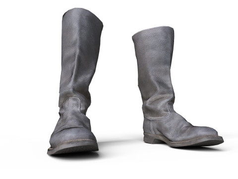 Big black boots v2 3D Model
