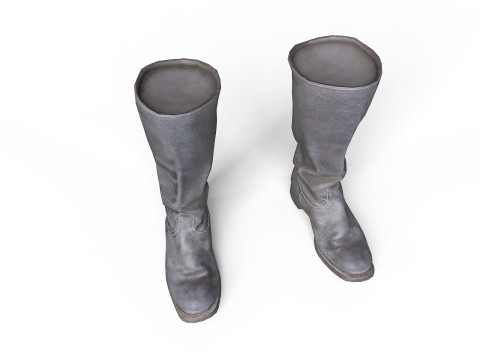 Big black boots v2 3D Model