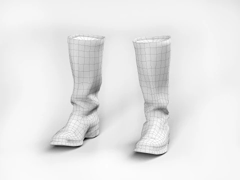 Grandi stivali neri v2 Modello 3D