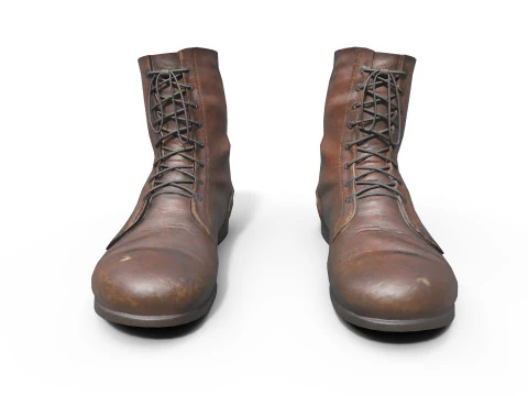 Stivali militari marroni Modello 3D