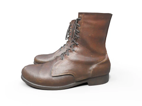 Stivali militari marroni Modello 3D