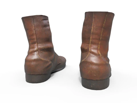 Stivali militari marroni Modello 3D
