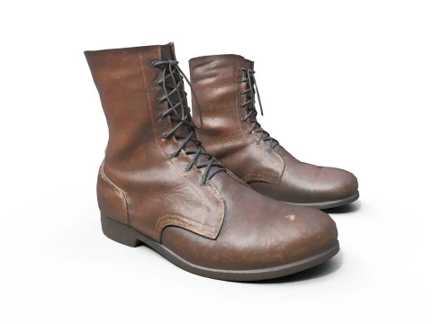 Stivali militari marroni Modello 3D